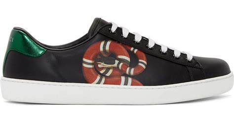 gucci snake black slip on|Gucci ace sneakers sale.